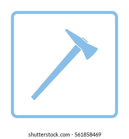 Fire axe icon. Blue frame design. Vector illustration.