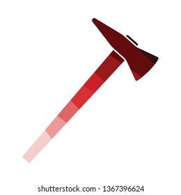 Icono de hacha de fuego. Diseño de color plano. Ilustración vectorial.