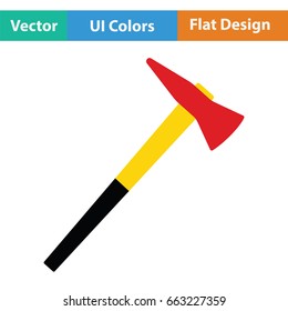 Fire axe icon. Flat color design. Vector illustration.
