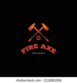 Fire axe icon logo design inspiration