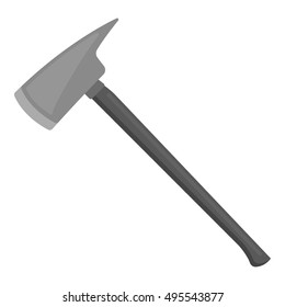 Fire axe icon monochrome. Single silhouette fire equipment icon from the big fire Department monochrome.