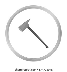 Fire axe icon monochrome. Single silhouette fire equipment icon from the big fire Department monochrome.