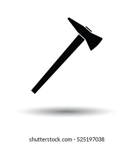 Fire axe icon. White background with shadow design. Vector illustration.