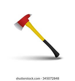 Fire axe isolated on white background. Vector illustration.