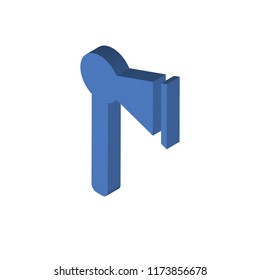 Fire Axe isometric left top view 3D icon