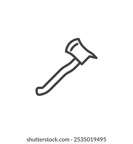 Fire Axe line icon. linear style sign for mobile concept and web design. A firefighting axe outline vector icon. Symbol, logo illustration. Vector graphics