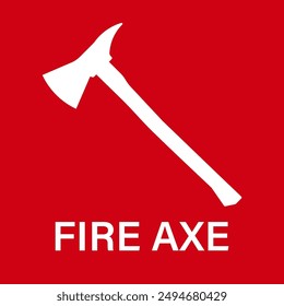 Fire Axe Sign Symbol. Firefighter Axe. Vector Illustration.