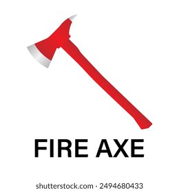 Fire Axe Sign Symbol. Firefighter Axe. Vector Illustration.