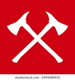 Fire Axe Sign Symbol. Firefighter Axe. Vector Illustration.