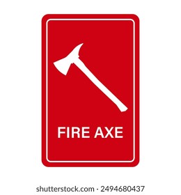 Fire Axe Sign Symbol. Firefighter Axe. Vector Illustration.