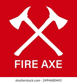 Fire Axe Sign Symbol. Firefighter Axe. Vector Illustration.