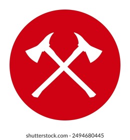 Fire Axe Sign Symbol. Firefighter Axe. Vector Illustration.