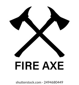 Fire Axe Sign Symbol. Firefighter Axe. Vector Illustration.