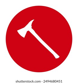 Fire Axe Sign Symbol. Firefighter Axe. Vector Illustration.