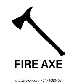 Fire Axe Sign Symbol. Firefighter Axe. Vector Illustration.