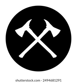 Fire Axe Sign Symbol. Firefighter Axe. Vector Illustration.