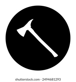 Fire Axe Sign Symbol. Firefighter Axe. Vector Illustration.