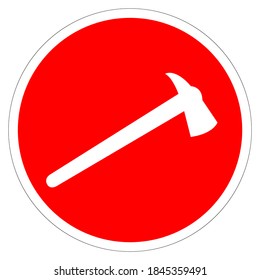 Fire AXE Symbol Sign, Vector Illustration, Isolate On White Background Label. EPS10