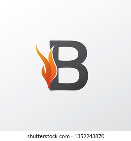 Fire B Letter Logo Icon Stock Vector (Royalty Free) 1352243870