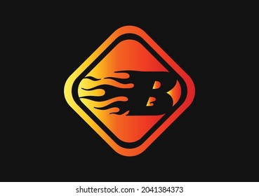 Fire B Letter Logo And Icon Design Template