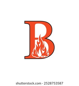 fire b logo design from white background