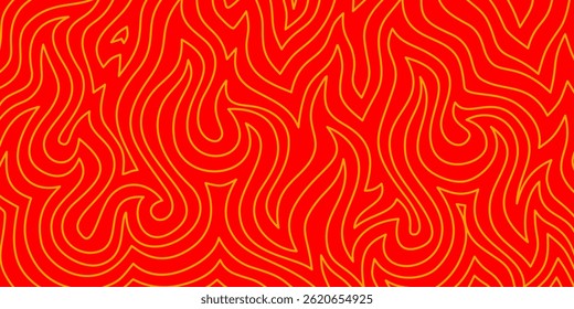 Fire Background. flame Background. doodle fire background. Flame Seamless Pattern. Outline of flames background. Continuous fire line design.