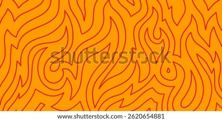 Fire Background. flame Background. doodle fire background. Flame Seamless Pattern. Outline of flames background. Continuous fire line design.
