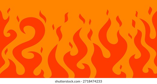 Plano de fundo do fogo. plano de fundo da chama. plano de fundo longo do fogo do banner. Chama Padrão Sem Costura. Incêndio chama padrão sem costura.	
