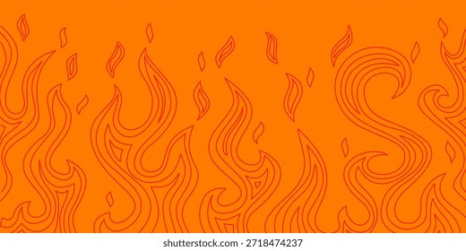 Plano de fundo do fogo. plano de fundo da chama. plano de fundo longo do fogo do banner. Chama Padrão Sem Costura. Incêndio chama padrão sem costura.	