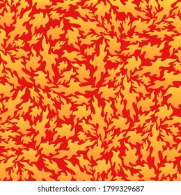 Fire background with flames. Vector red orange yellow illustration.