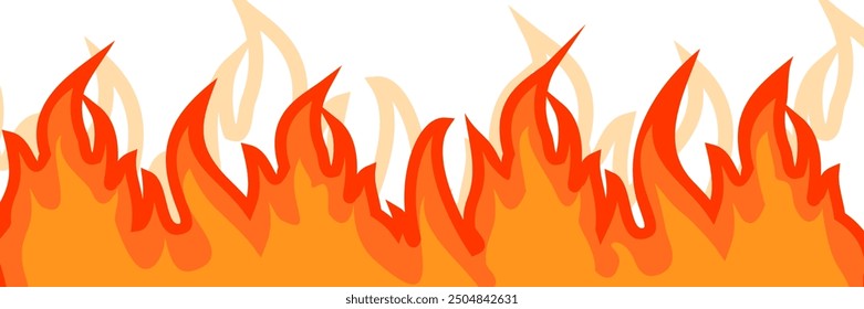 fire background in flat style. flame illustration.