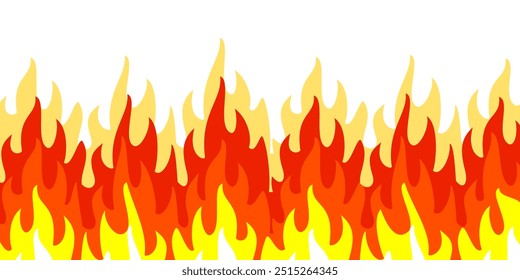 fire background in flat style. flame illustration.