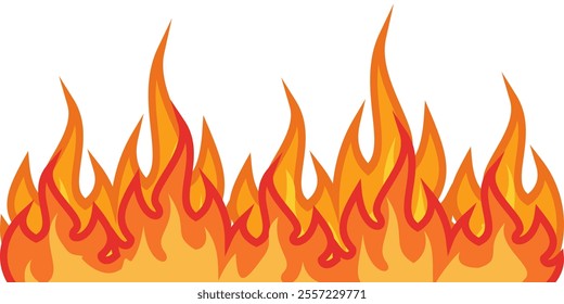 fire background in flat style. flame illustration.