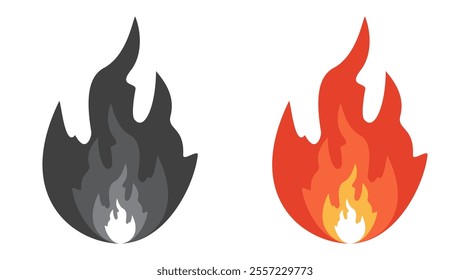 fire background in flat style. flame illustration.