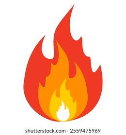 fire background in flat style. flame illustration.