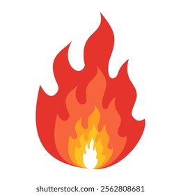 fire background in flat style. flame illustration.