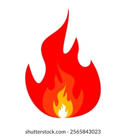 fire background in flat style. flame illustration.