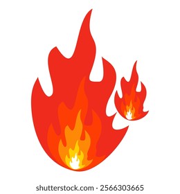 fire background in flat style. flame illustration.
