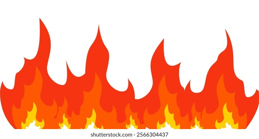 fire background in flat style. flame illustration.