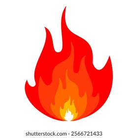 fire background in flat style. flame illustration.