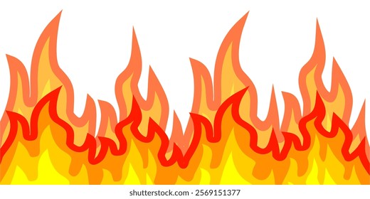 fire background in flat style. flame illustration.