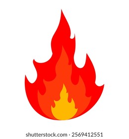 fire background in flat style. flame illustration.