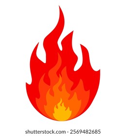 fire background in flat style. flame illustration.