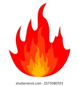 fire background in flat style. flame illustration.