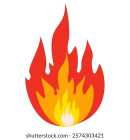fire background in flat style. flame illustration.