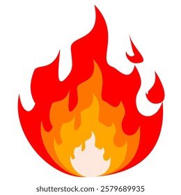 fire background in flat style. flame illustration.