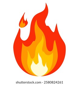 fire background in flat style. flame illustration.