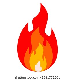 fire background in flat style. flame illustration.