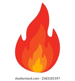 fire background in flat style. flame illustration.