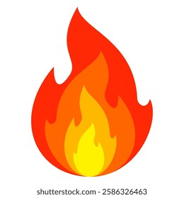 fire background in flat style. flame illustration.